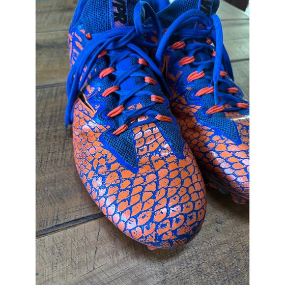 Nike‎ Vapor Untouchable Pro Football Cleats Orange Blue Snake 880407-408 Size 11 - Picture 4 of 16